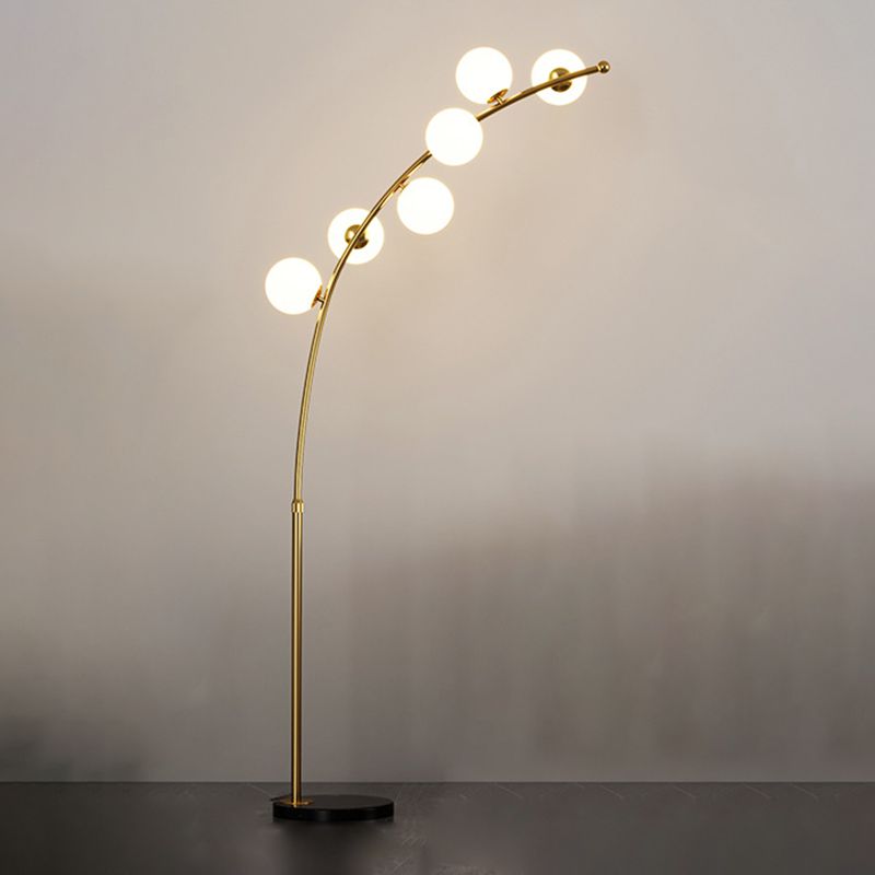 Valentina Modern Arc Multi Head Bubble Floor Lamp Black/Gold - Neutral Decor