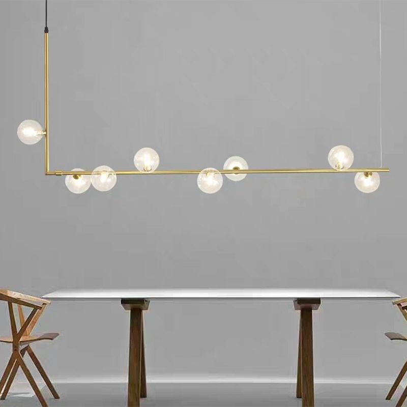 Valentina Minimalist Linear Pendant Light, Black & Gold, 6/8 Heads - Neutral Decor