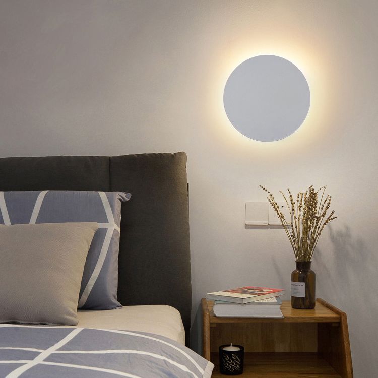 Arisha Minimalist Round Wall Mounted Lamp, Metal, Bedside/Living Room - Neutral Decor