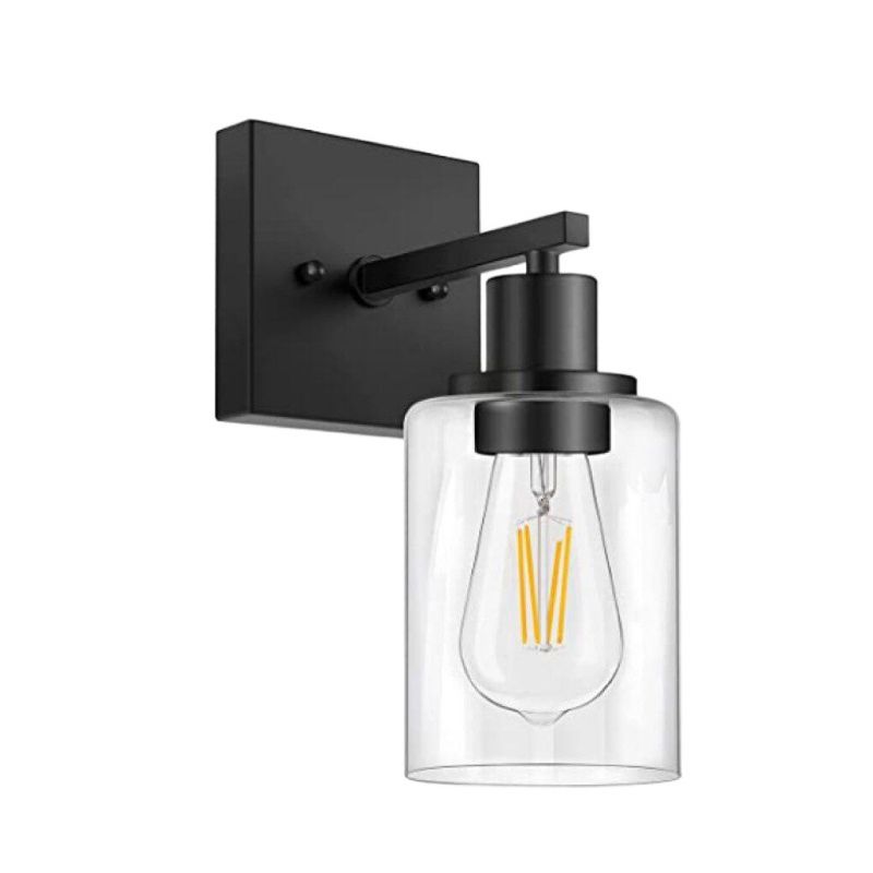 Silva Modern Mirror Front Black Vanity Wall Lamp, Metal/Glass - Neutral Decor