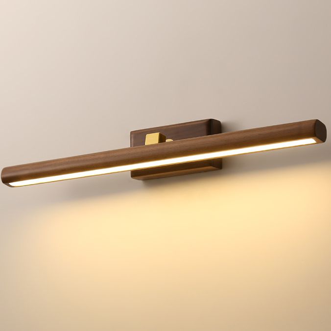 Muto Vanity Rotatable Mirror Front Vanity Wall Lamp, Wood - Neutral Decor