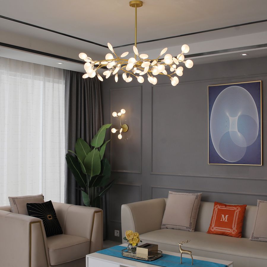 Olivia Unique Branch Firefly Sputnik Art Deco Chandelier - Neutral Decor