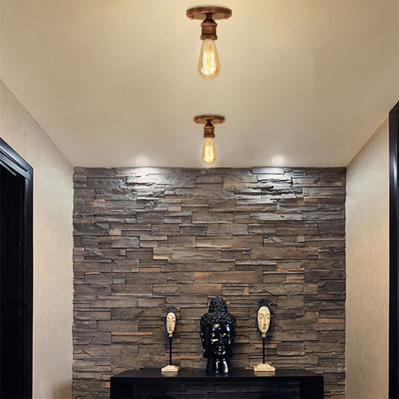 Silva Retro Vintage Bulb Semi-Flush Mount Ceiling Light - Neutral Decor