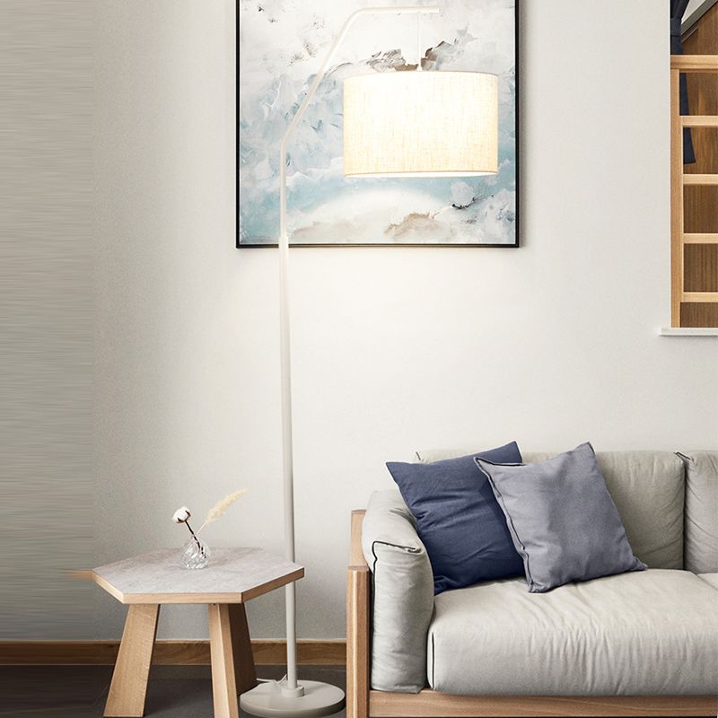 Eryn Cylinder Shape Floor Lamp, Over Arching Floor Lamp, Unique - Neutral Decor