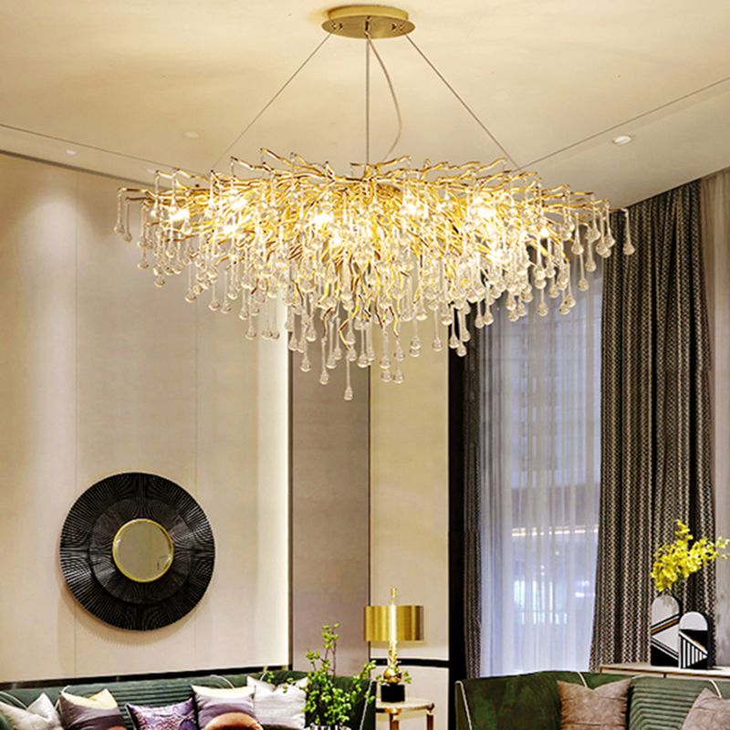 Arisha Pendant Light Tassel Luxury, Metal/Crystal, Gold, Bedroom - Neutral Decor