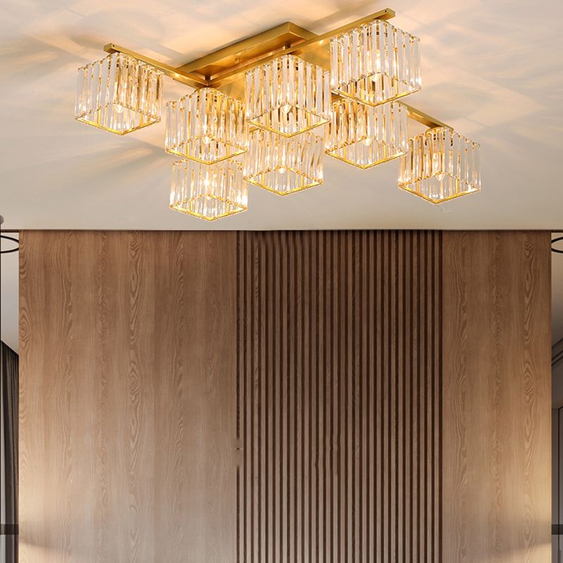 Kristy Modern Flush Mount Ceiling Light, Black/Gold - Neutral Decor