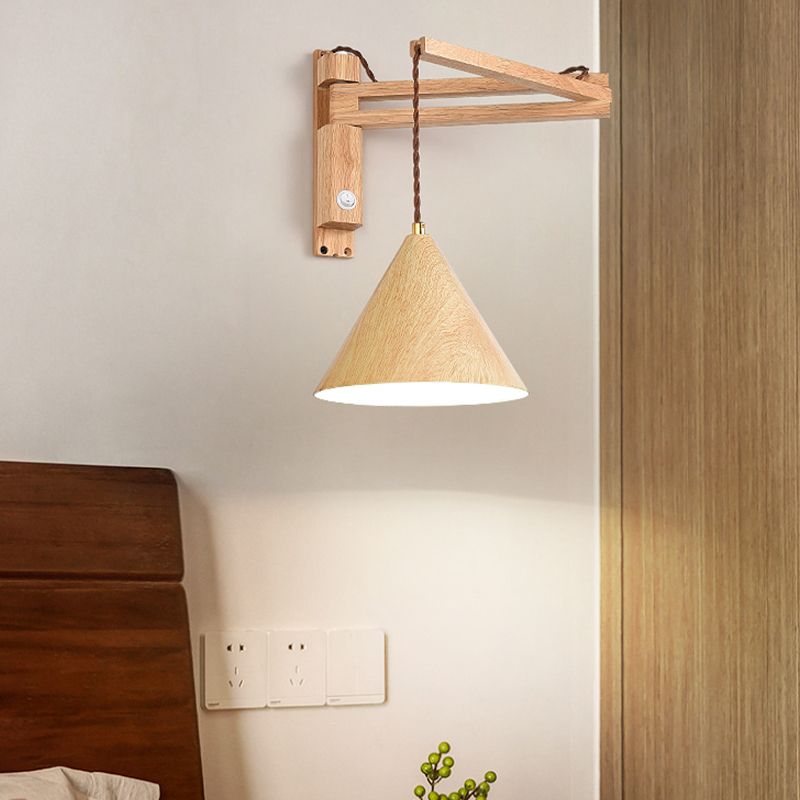 Muto Adjustable Wall Lamp, Wood/Metal, 2 Color, Living Room - Neutral Decor