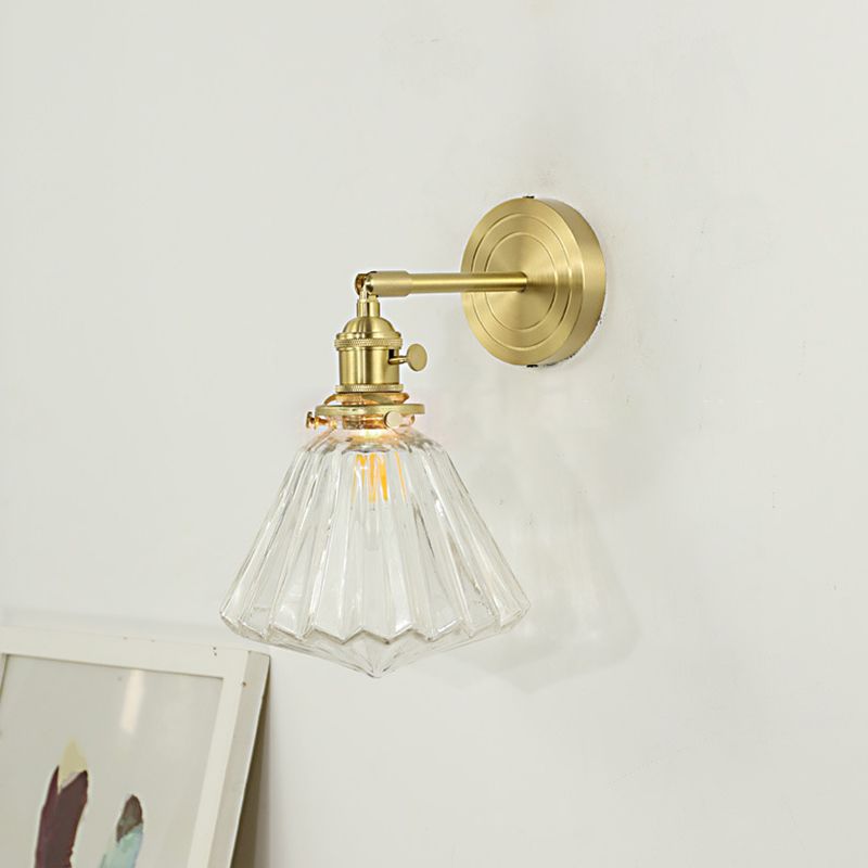 Valentina Luxury Globe/Flower Glass Vanity Wall Lamp, Gold, Bedroom - Neutral Decor