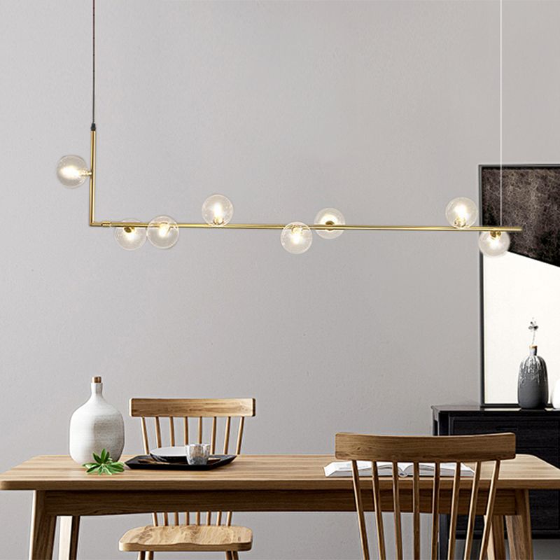 Valentina Minimalist Linear Pendant Light, Black & Gold, 6/8 Heads - Neutral Decor