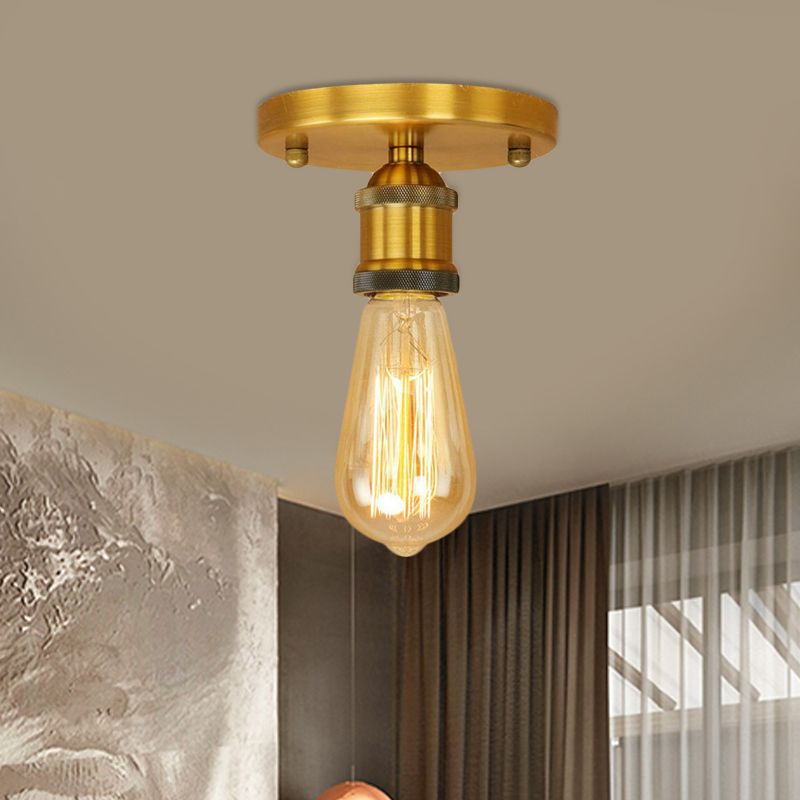 Silva Retro Vintage Bulb Semi-Flush Mount Ceiling Light - Neutral Decor