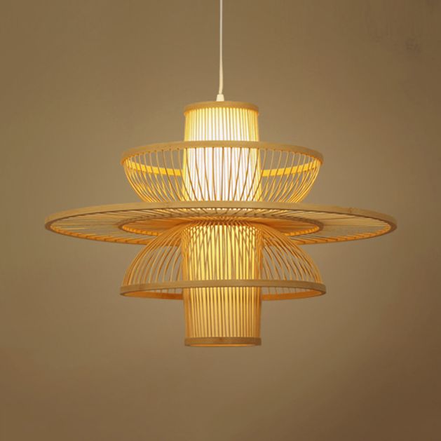 Muto Lotus-Shaped Rattan Pendant Light - Neutral Decor