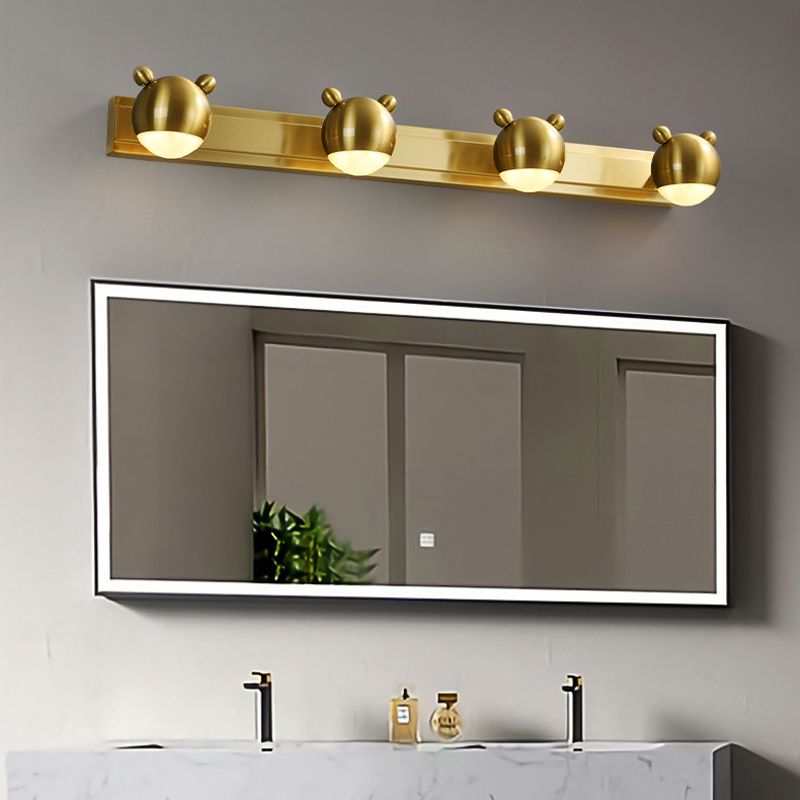 Arisha Modern Animal Globe Metal Vanity Wall Light, Gold, Bedroom - Neutral Decor