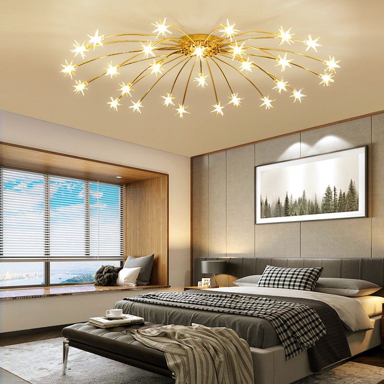Arisha Art Deco Starry Flush Mount Ceiling Light - Neutral Decor
