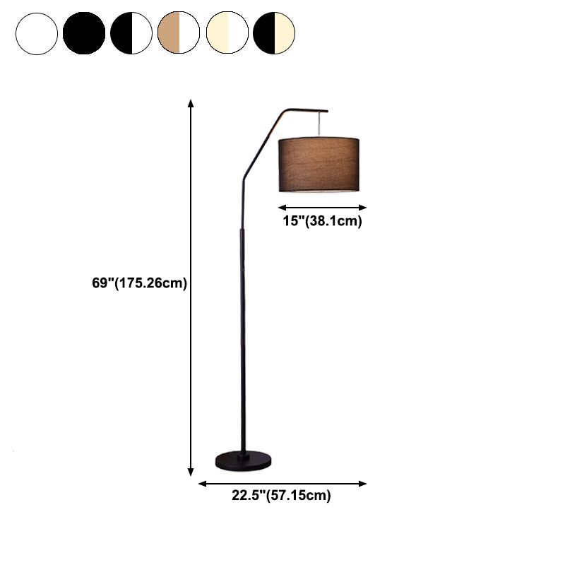Eryn Cylinder Shape Floor Lamp, Over Arching Floor Lamp, Unique - Neutral Decor