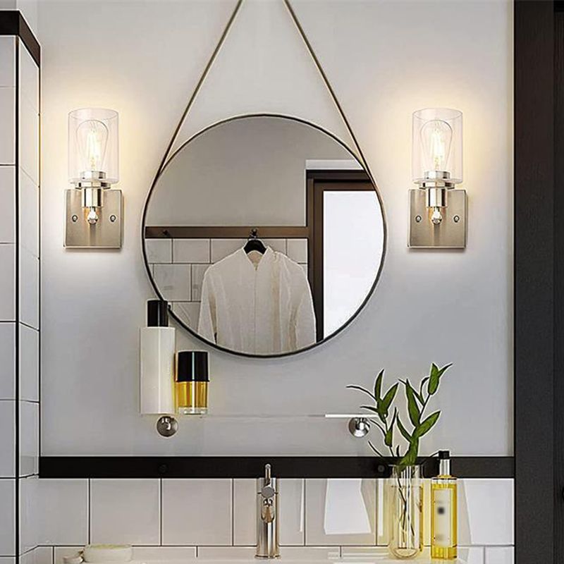 Silva Modern Mirror Front Black Vanity Wall Lamp, Metal/Glass - Neutral Decor
