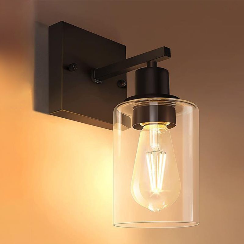 Silva Modern Mirror Front Black Vanity Wall Lamp, Metal/Glass - Neutral Decor
