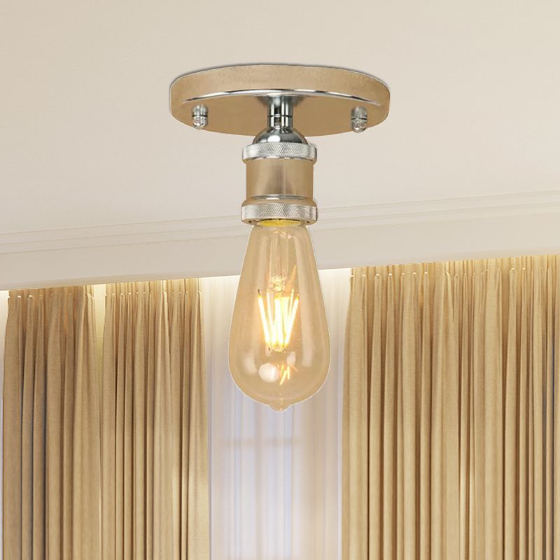 Silva Retro Vintage Bulb Semi-Flush Mount Ceiling Light - Neutral Decor