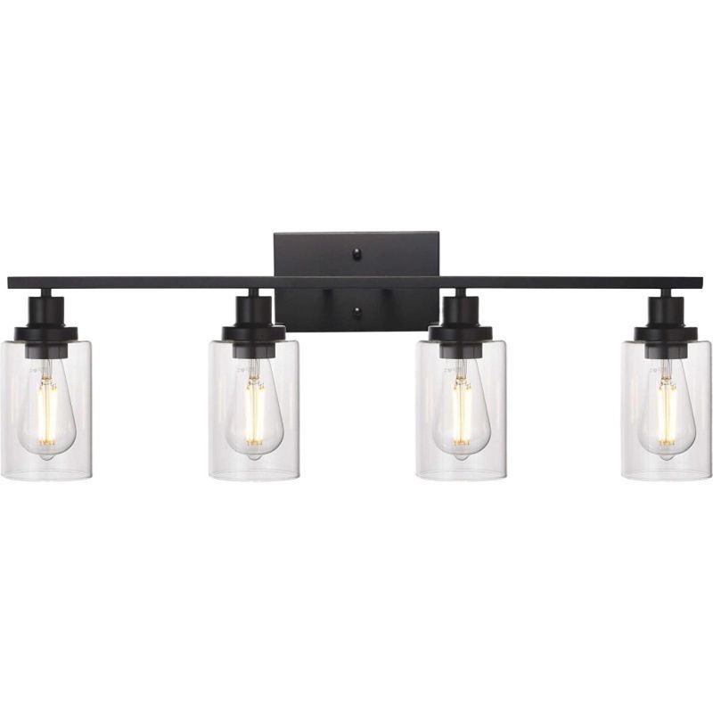 Silva Modern Mirror Front Black Vanity Wall Lamp, Metal/Glass - Neutral Decor