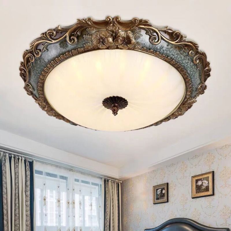 Tiffany Flush Mount Ceiling Light, Brass/Resin - Neutral Decor