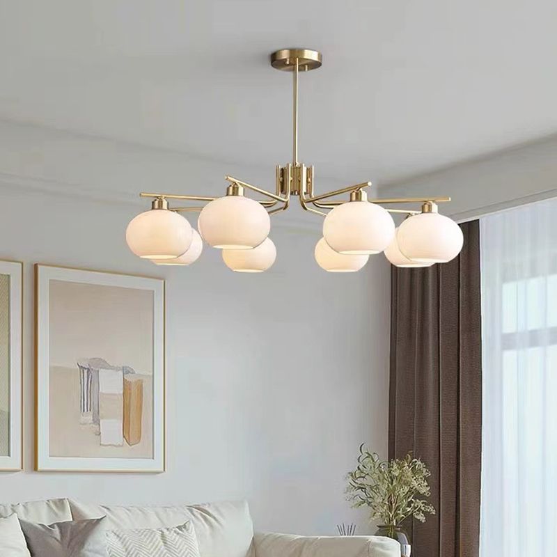Valentina Pendant Light Semi-Circular Modern, Metal/Glass, Gold/Nickel, Dining Room - Neutral Decor