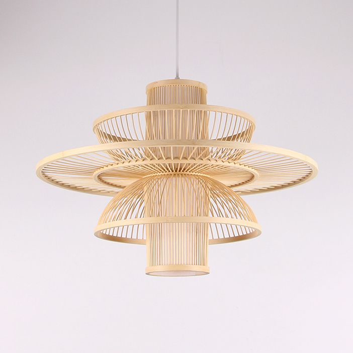 Muto Lotus-Shaped Rattan Pendant Light - Neutral Decor