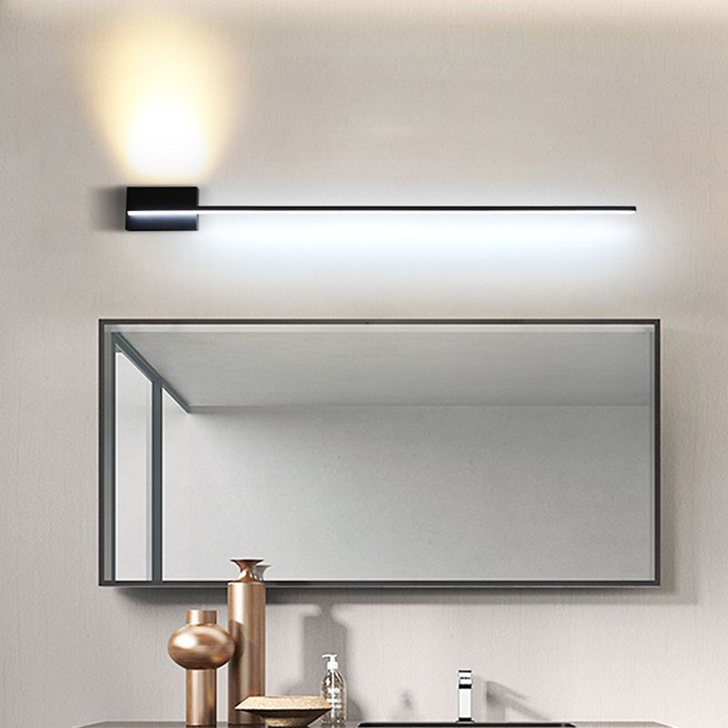 Arisha Minimalist Linear Metal Vanity Wall Light, Black, Bathroom - Neutral Decor