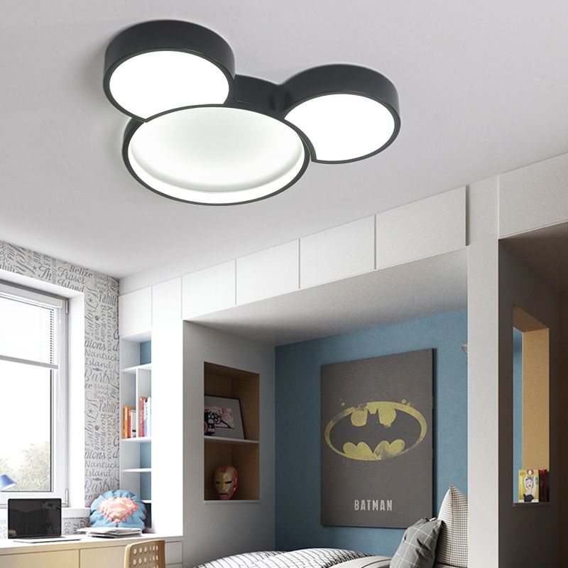 Aria Cartoon Mouse Flush Mount Ceiling Light, 2 Style - Neutral Decor