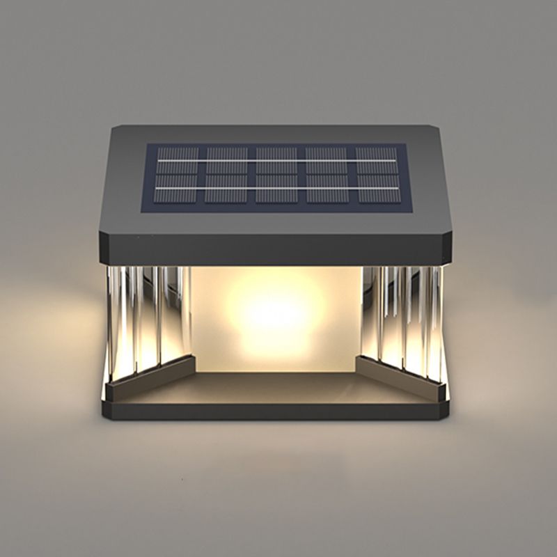Ray Contemporary LED Rectangular Metal Wall Lamp Post, Black - Neutral Decor