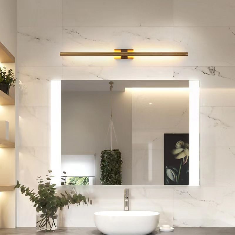 Arisha Modern Linear Metal&Acrylic Bedroom Wall Lamp, Black/Brass - Neutral Decor