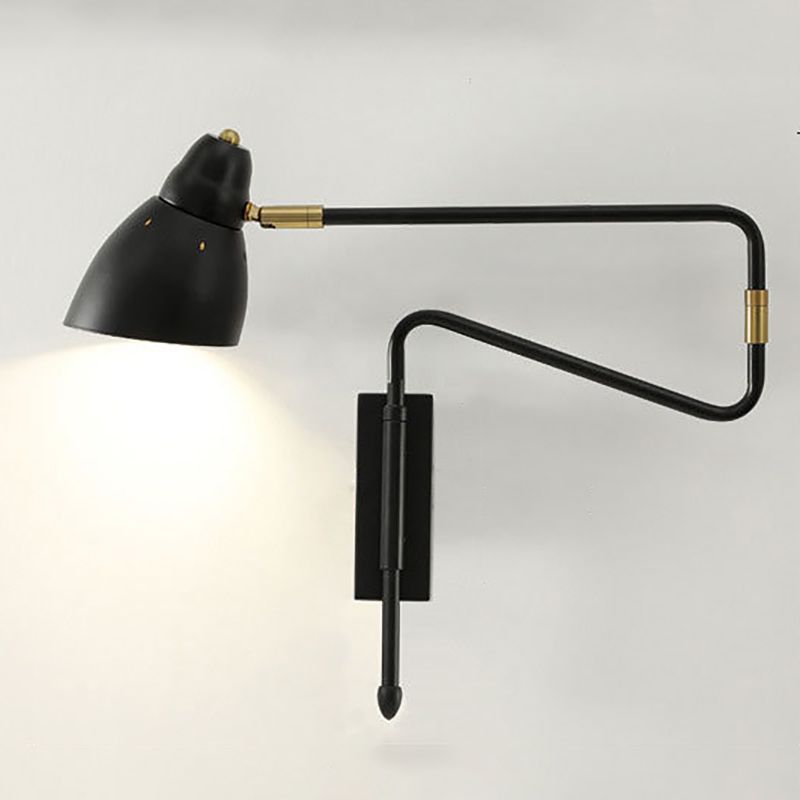 Aria Wall Lamp Modern, Metal Adjustable, Black/Gold, Study - Neutral Decor