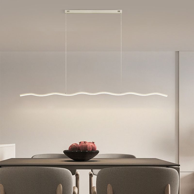 Arisha Wave Linear Pendant Light, Black/White - Neutral Decor