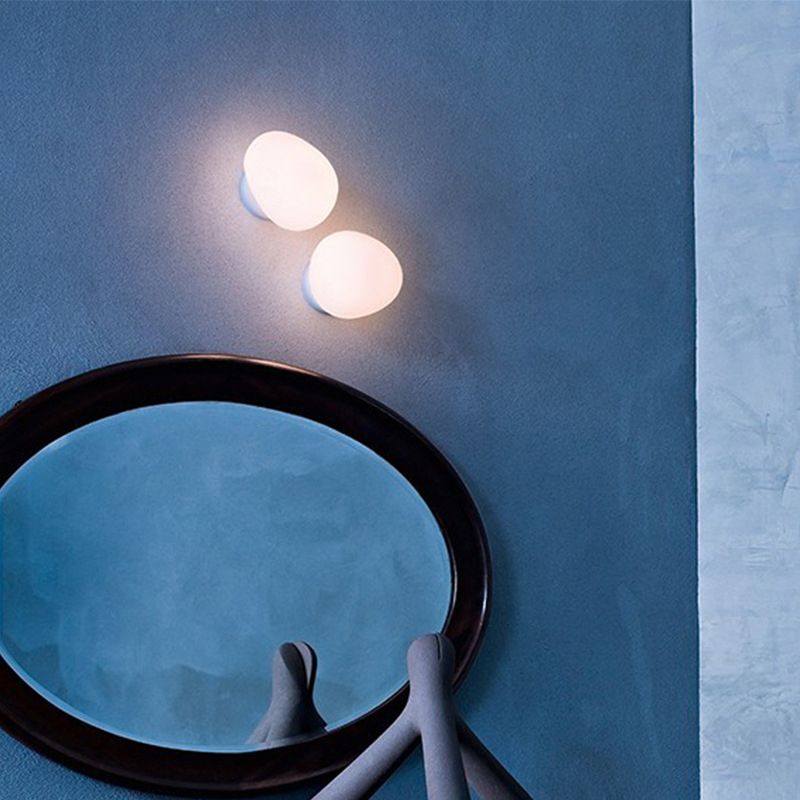 Valentina Design Geometric Glass Vanity Wall Light, White - Neutral Decor