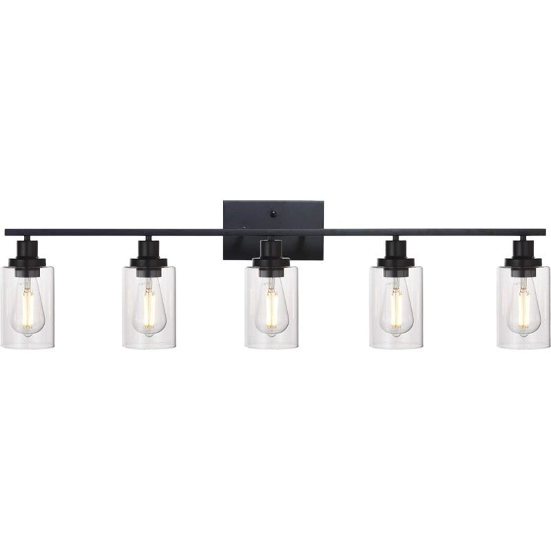 Silva Modern Mirror Front Black Vanity Wall Lamp, Metal/Glass - Neutral Decor