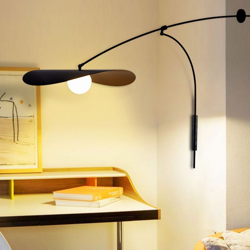 Arisha Arc Wall Lamp, Metal/Glass, Black/Gold, Bedroom - Neutral Decor