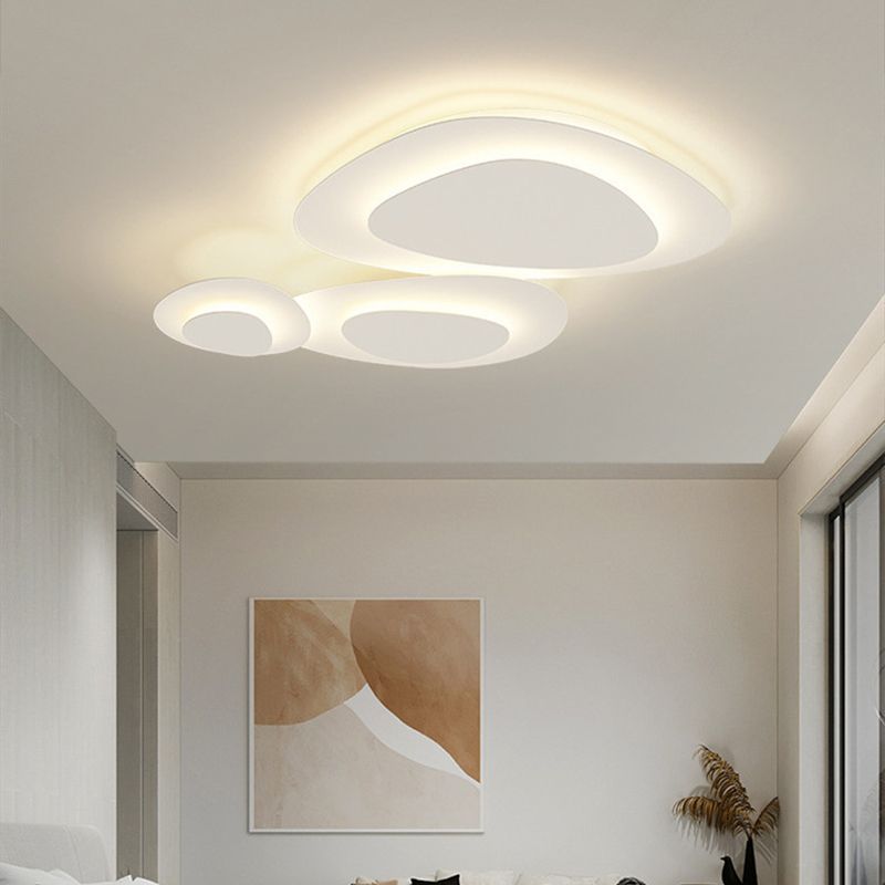 Arisha Modern Unique Shape LED White Flush Mount Ceiling Light Bedroom - Neutral Decor