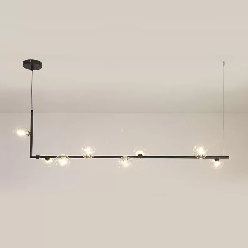 Valentina Minimalist Linear Pendant Light, Black & Gold, 6/8 Heads - Neutral Decor