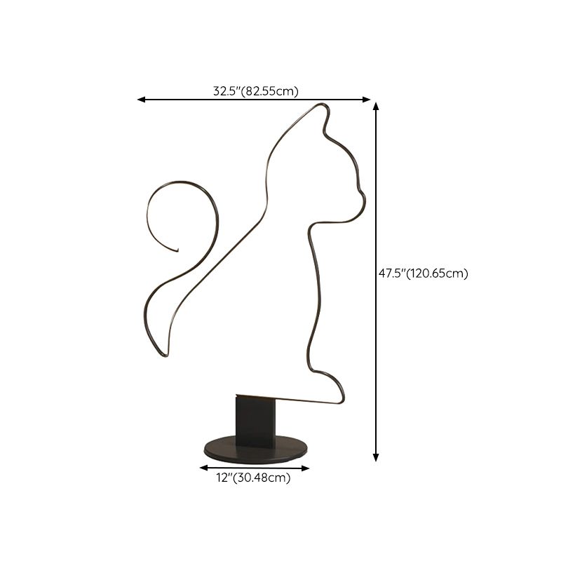 Edge Modern Cat/Dog Linear Metal Acrylic Floor Lamp - Neutral Decor