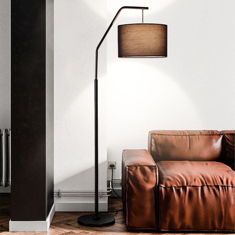 Eryn Cylinder Shape Floor Lamp, Over Arching Floor Lamp, Unique - Neutral Decor