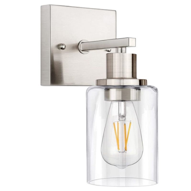 Silva Modern Mirror Front Black Vanity Wall Lamp, Metal/Glass - Neutral Decor