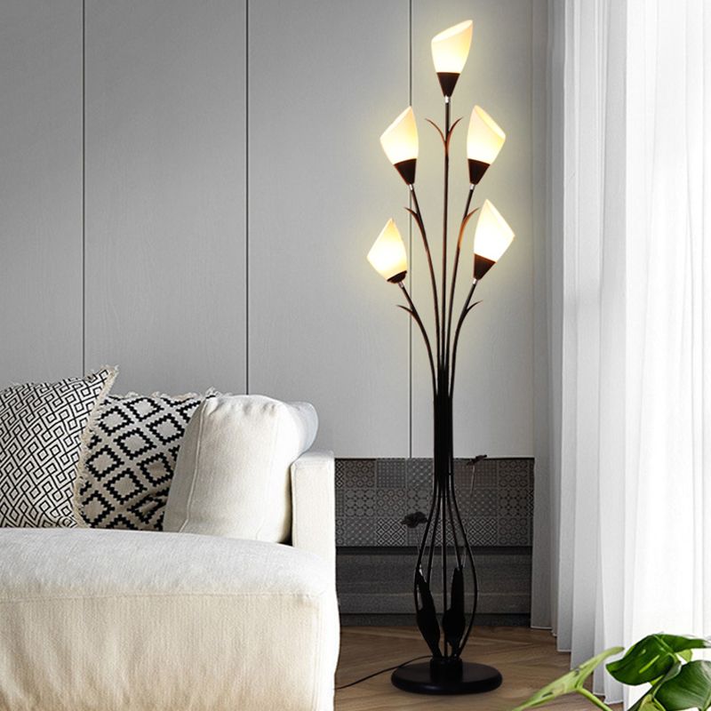 Bella Flower Branching Black Floor Lamp, Living Room - Neutral Decor
