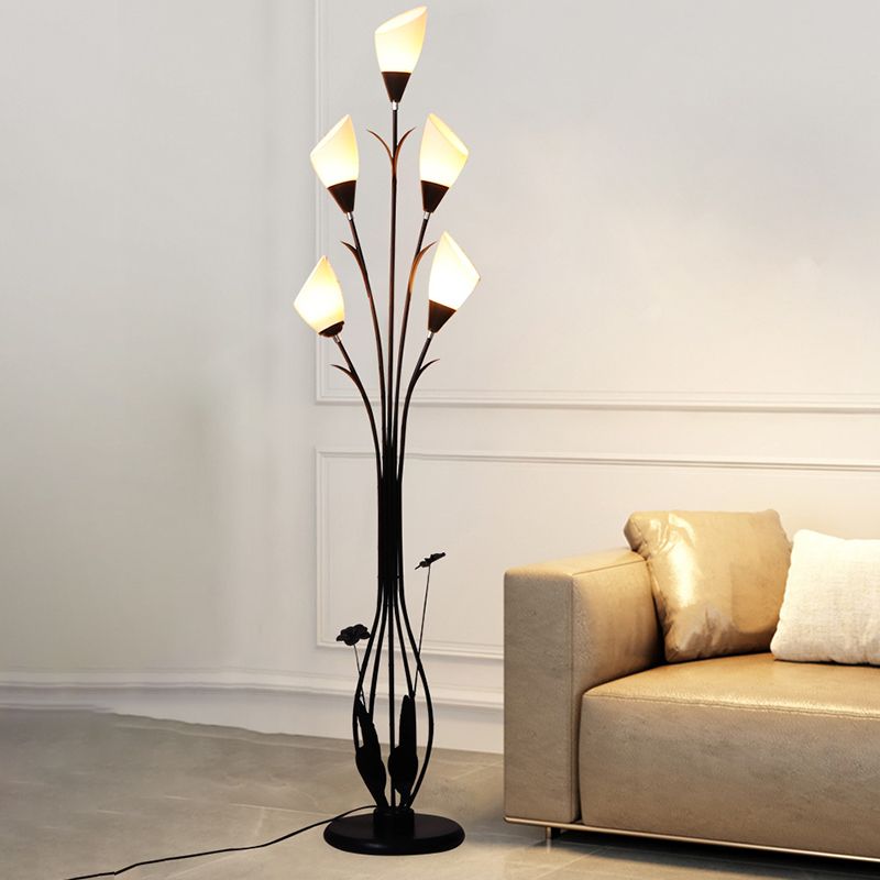 Bella Flower Branching Black Floor Lamp, Living Room - Neutral Decor