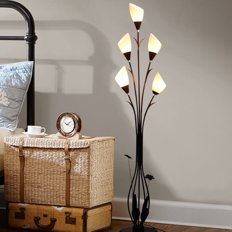 Bella Flower Branching Black Floor Lamp, Living Room - Neutral Decor