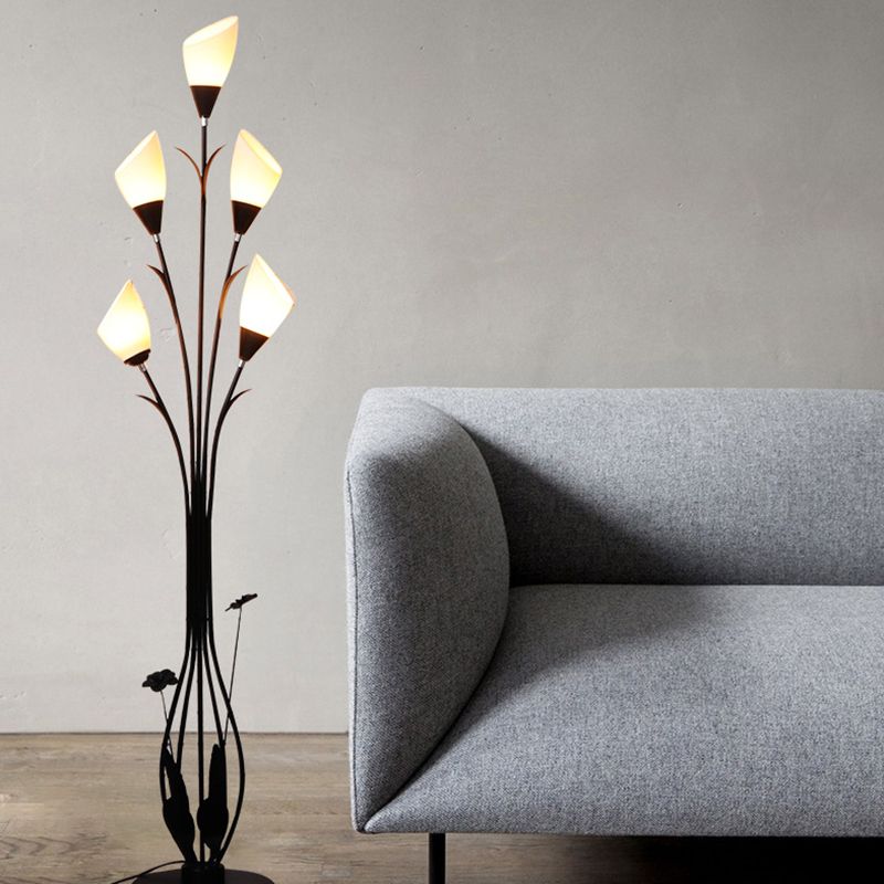 Bella Flower Branching Black Floor Lamp, Living Room - Neutral Decor