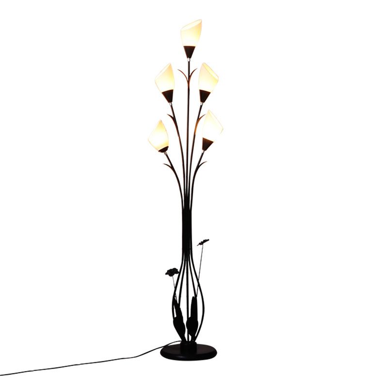 Bella Flower Branching Black Floor Lamp, Living Room - Neutral Decor