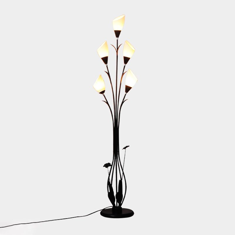 Bella Flower Branching Black Floor Lamp, Living Room - Neutral Decor