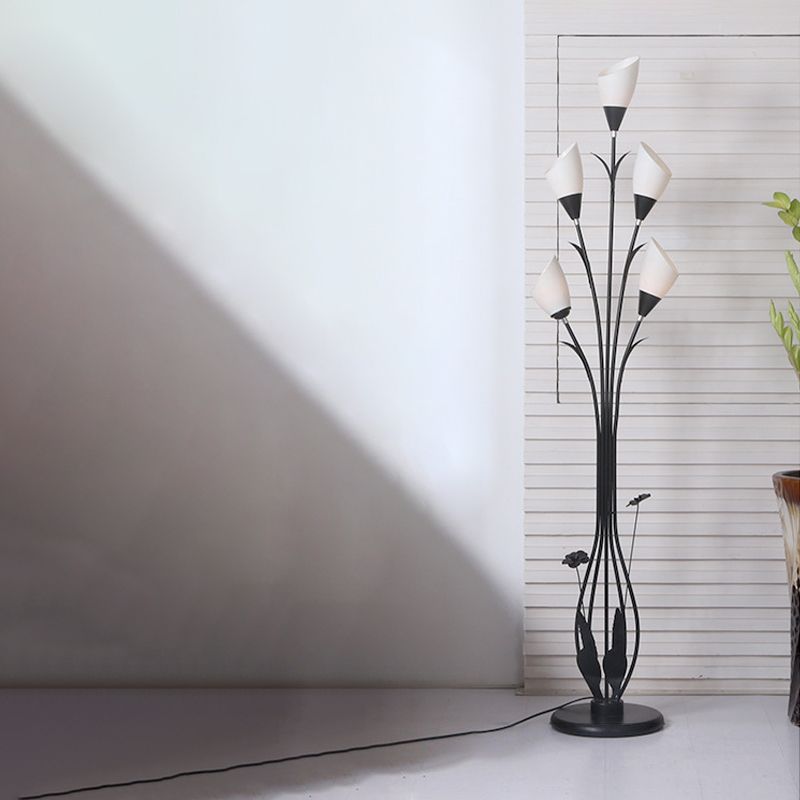 Bella Flower Branching Black Floor Lamp, Living Room - Neutral Decor