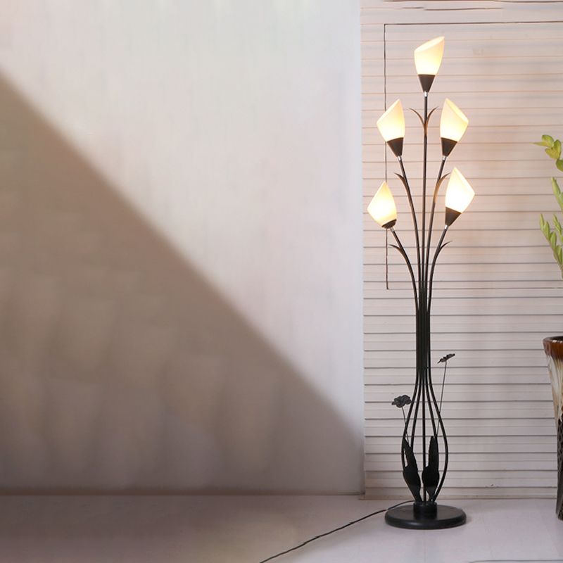 Bella Flower Branching Black Floor Lamp, Living Room - Neutral Decor