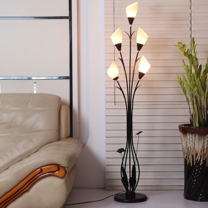 Bella Flower Branching Black Floor Lamp, Living Room - Neutral Decor
