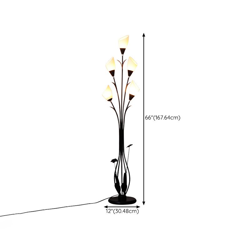 Bella Flower Branching Black Floor Lamp, Living Room - Neutral Decor