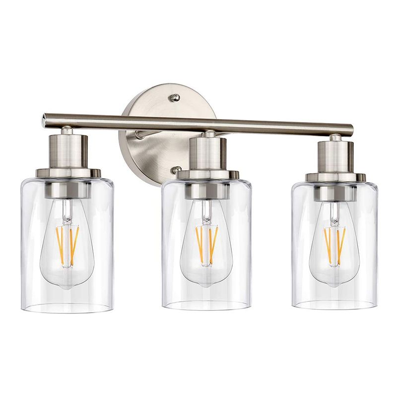 Silva Modern Cylindrical Metal&Glass Wall Lamp In Living Room, Nickel - Neutral Decor